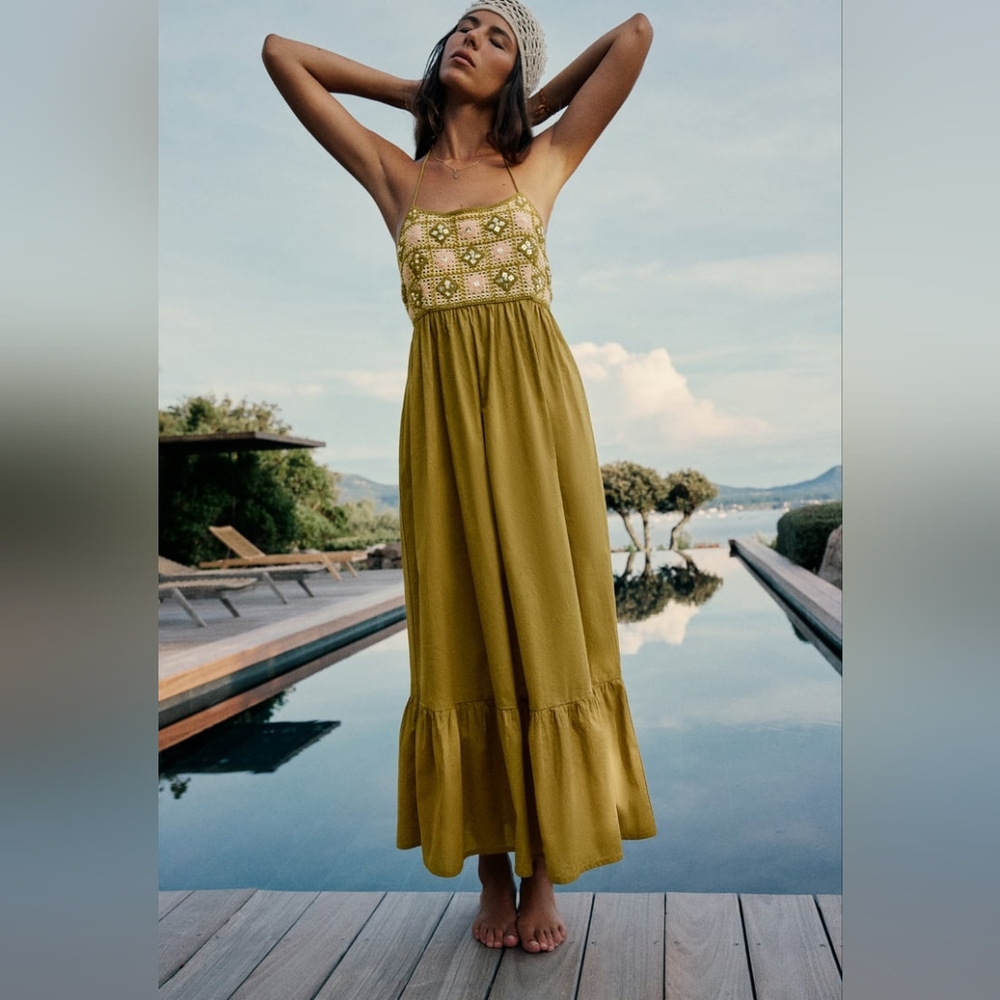 COPY - Zara MIXED BEADED CROCHET DRESS